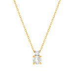 Collier or 375 jaune pierre de lune zirconia 45 cm - vue 1