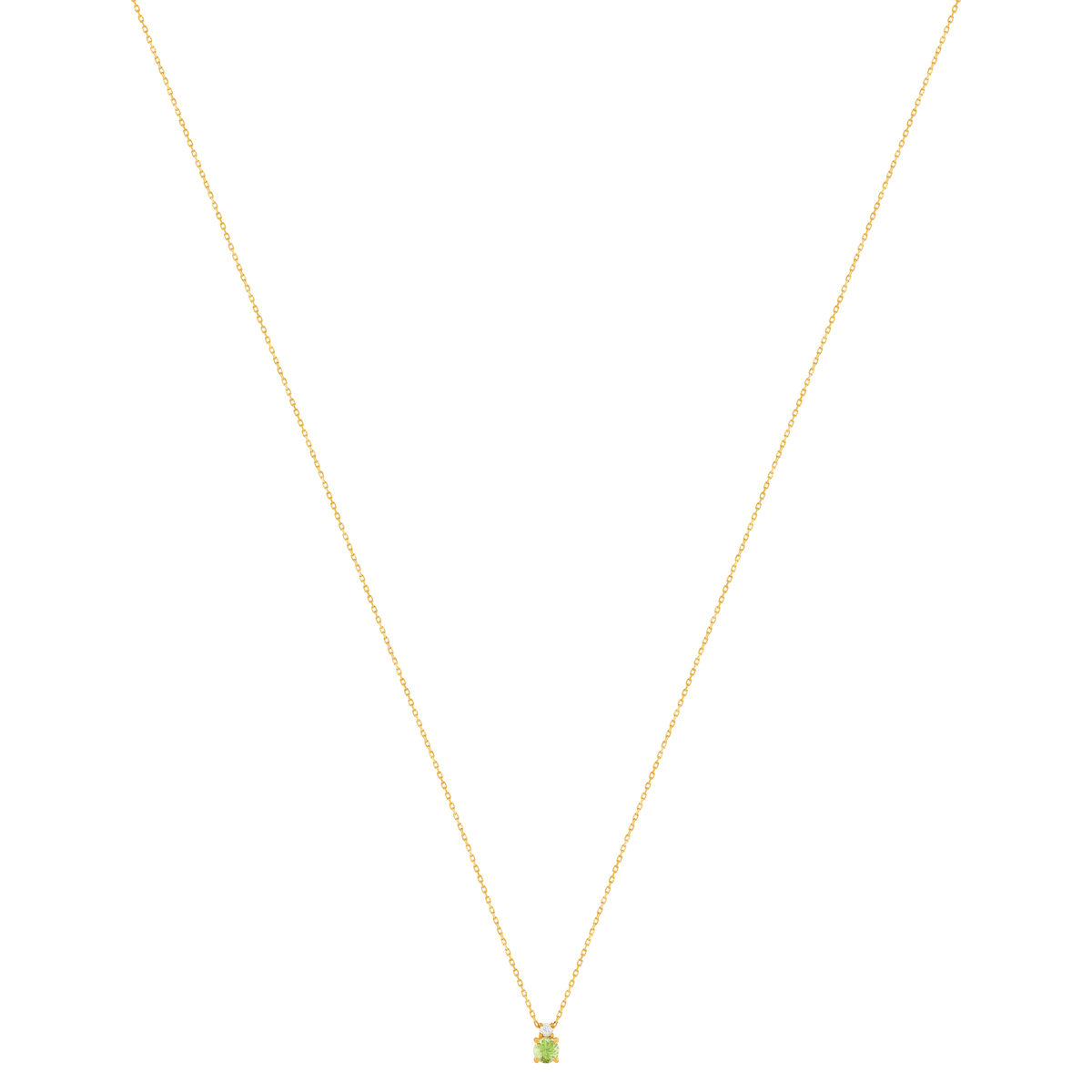 Collier or 375 jaune péridot zirconia, 45 cm - vue 2