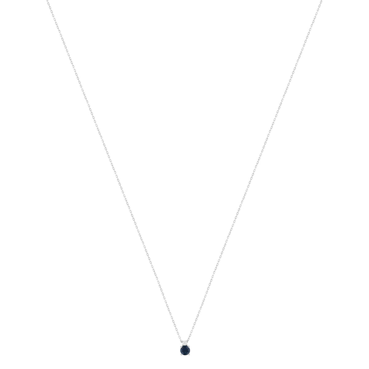 Collier or 375 blanc saphir zirconia, 45 cm - vue 2