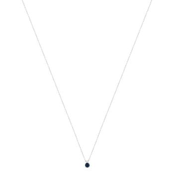 Collier or 375 blanc saphir zirconia, 45 cm