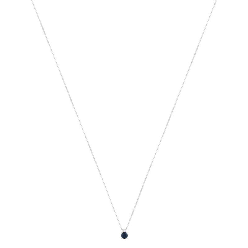 Collier or 375 blanc saphir zirconia, 45 cm - vue 2