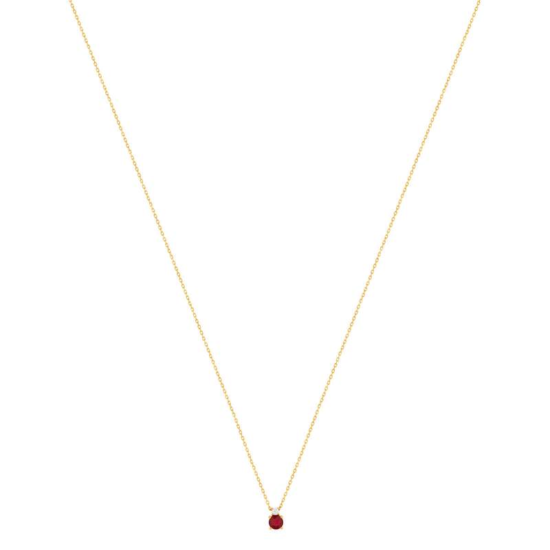 Collier or 375 jaune rubis zirconia, 45 cm - vue 2