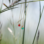 Collier or 375 jaune rubis zirconia, 45 cm - vue D1
