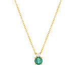 Collier or 375 jaune émeraude zirconia, 45 cm - vue 1