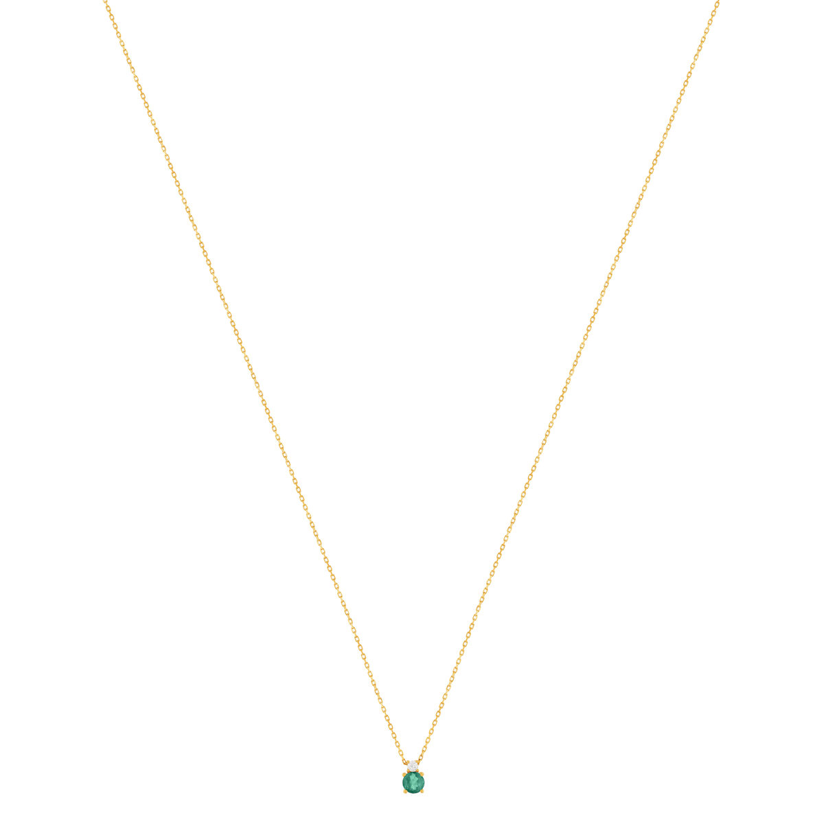 Collier or 375 jaune émeraude zirconia, 45 cm - vue 2