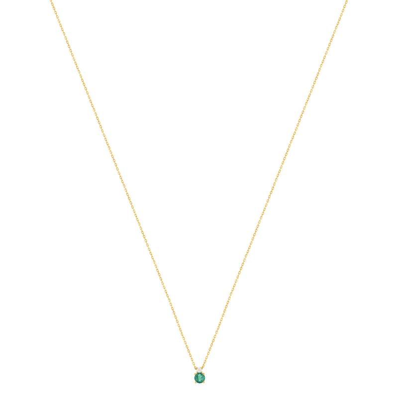 Collier or 375 jaune émeraude zirconia, 45 cm - vue 2