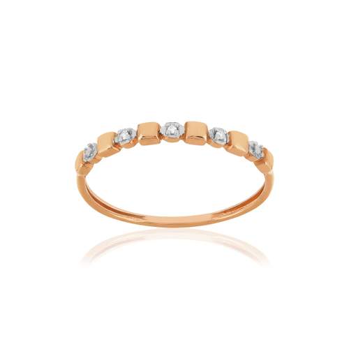 Bague or 375 rose diamants