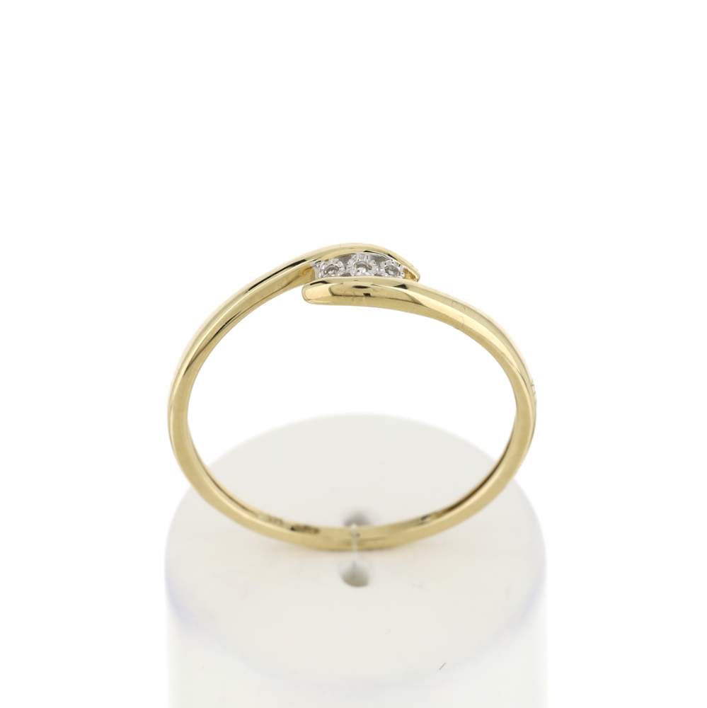 2-Tone 375 Gold Ring with Diamonds - View 1