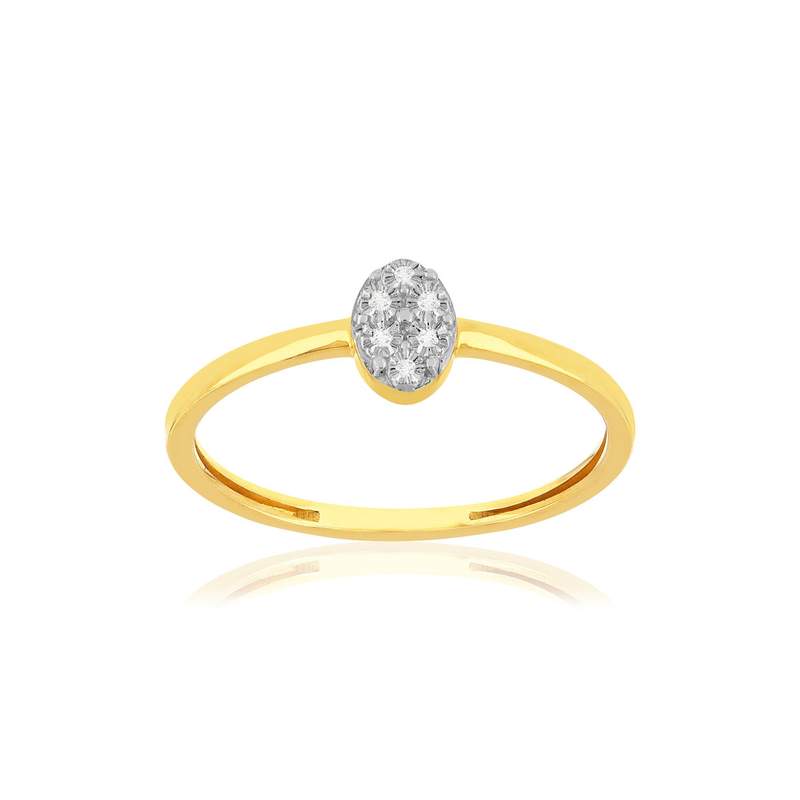 Bague or 375 2 tons diamants - vue 1