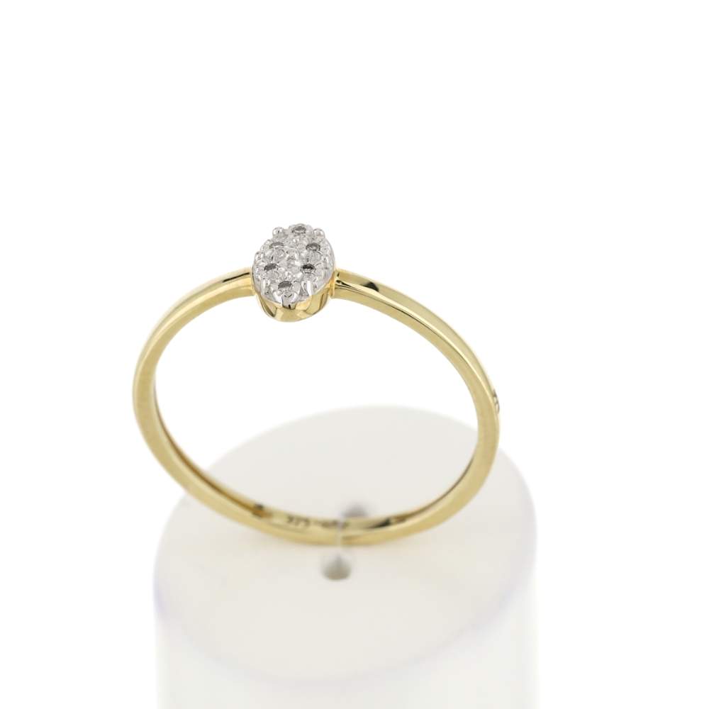 Bague or 375 2 tons diamants - vue 2