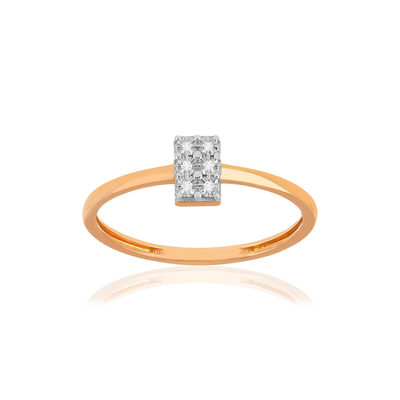 Bague or 375 rose diamants