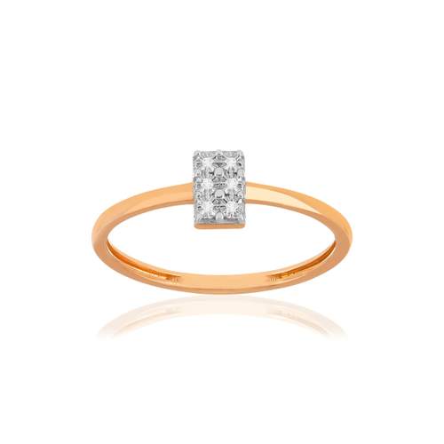 Bague or 375 rose diamants