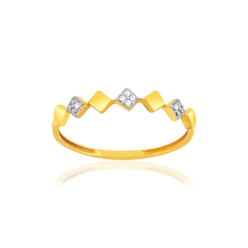 Bague or 375 2 tons diamants - vue 1