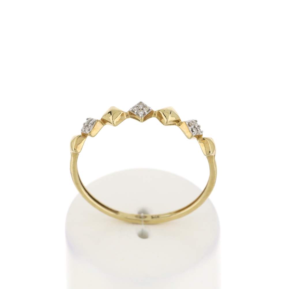 Bague or 375 2 tons diamants - vue 1