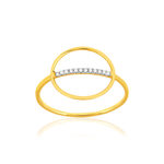 Bague or 375 jaune diamants - vue 1