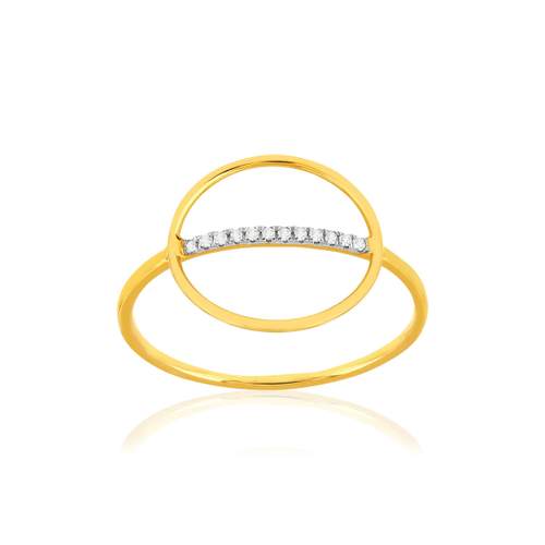 Bague or 375 jaune diamants