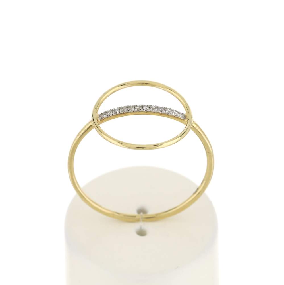 Bague or 375 jaune diamants - vue 1