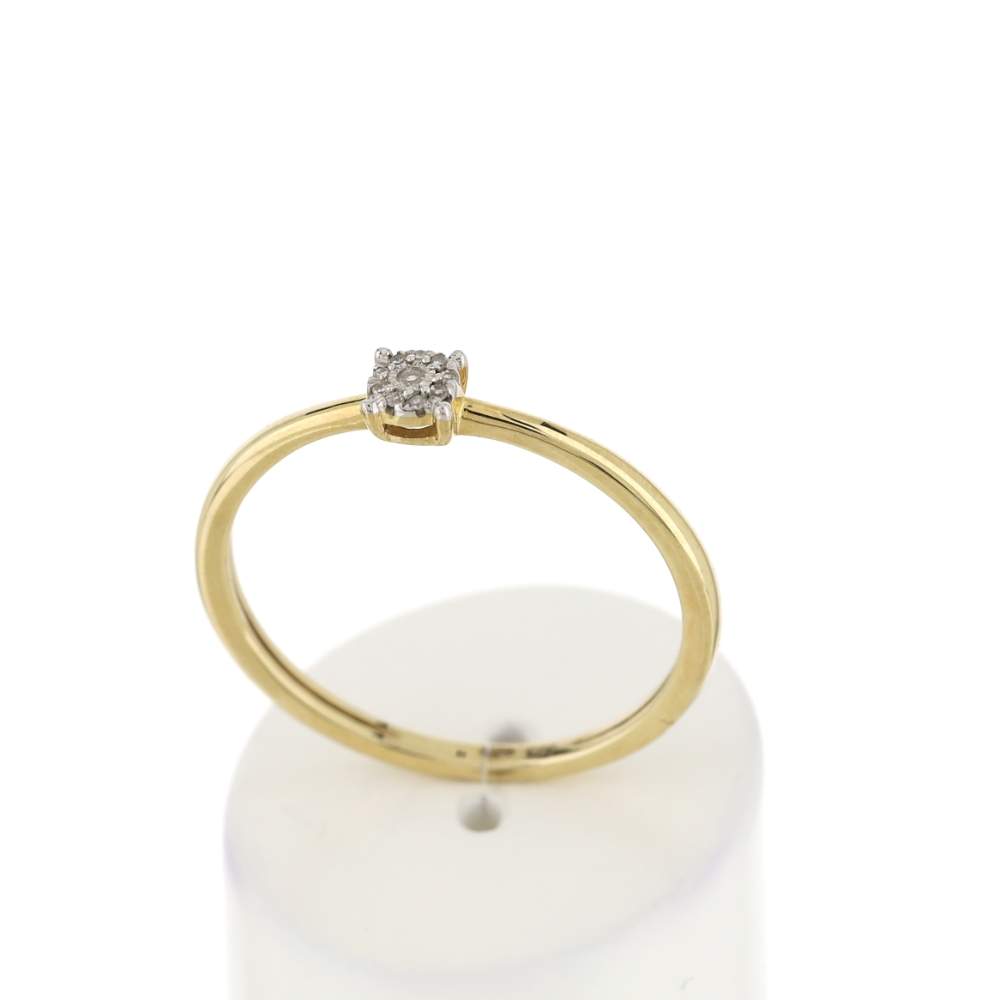 Bague or 375 2 tons diamants - vue 2