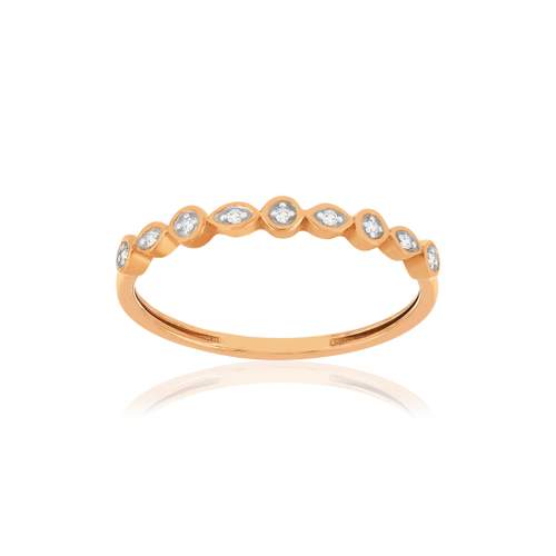Bague or 375 rose diamants