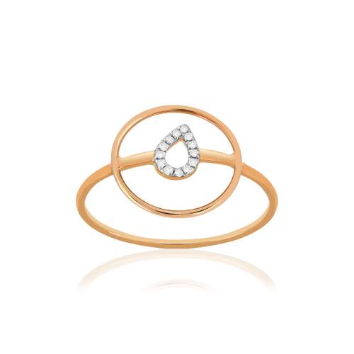 Bague or 375 rose diamants