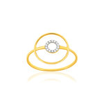 Bague or 375 jaune diamants - vue 1