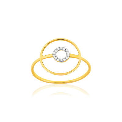 Bague or 375 jaune diamants - vue 1
