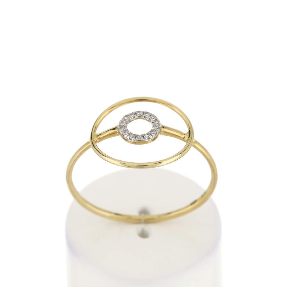Bague or 375 jaune diamants - vue 1