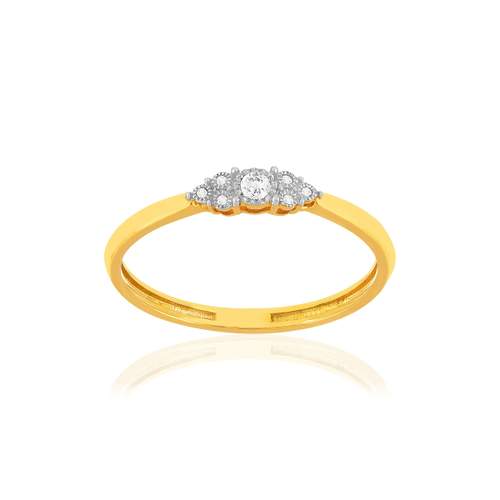 Bague or 375 2 tons diamants