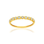 Gouden ring 375 2 diamanttinten - bekijk 1