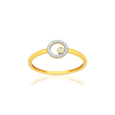 Bague or 375 jaune diamants