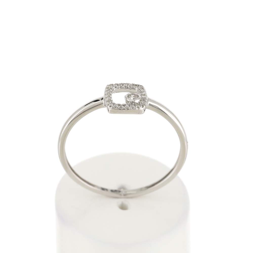 375 white gold ring with diamonds - view 1