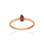 Bague or 375 rose grenat rhodolite - vue 1