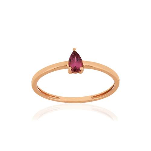 Bague or 375 rose grenat rhodolite