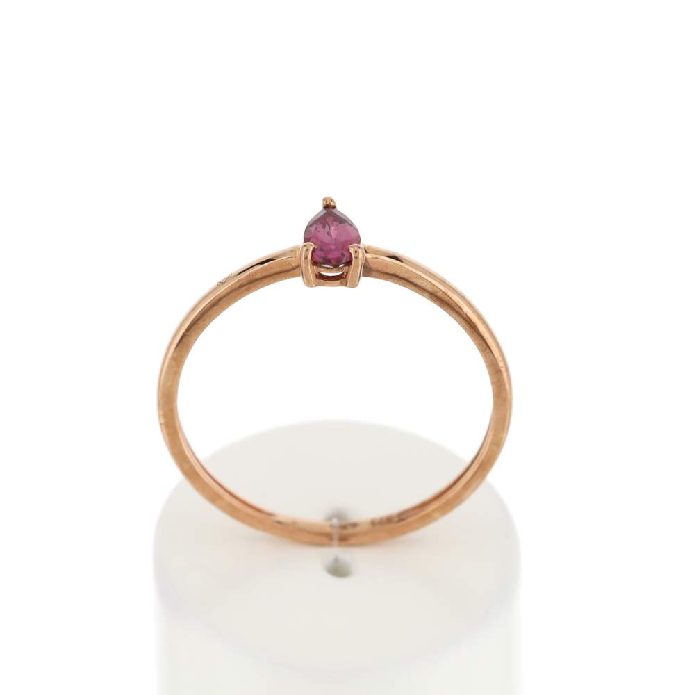 Bague or 375 rose grenat rhodolite - vue 1