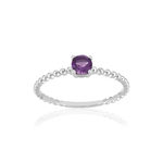 Bague or 375 blanc améthyste - vue 1