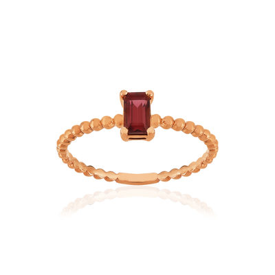 Bague or 375 rose grenat rhodolite