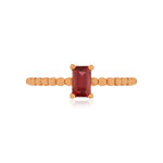 Bague or 375 rose grenat rhodolite - vue 3