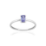 Bague or 375 blanc tanzanite - vue 1