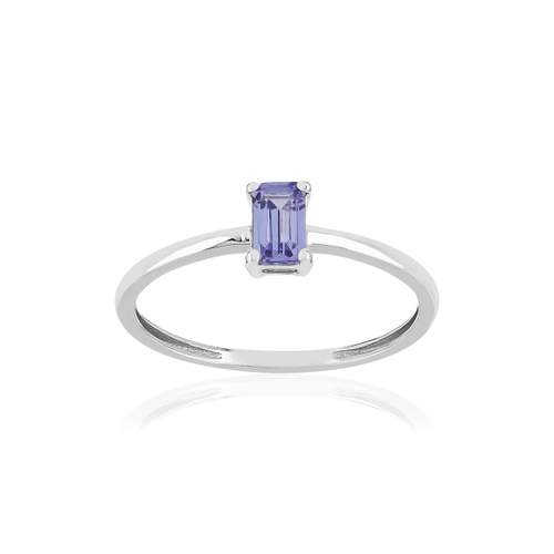 Bague or 375 blanc tanzanite
