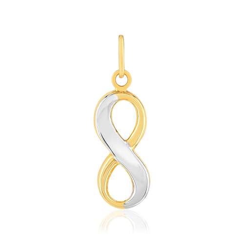 Pendentif or 375 2 tons, motif infini.