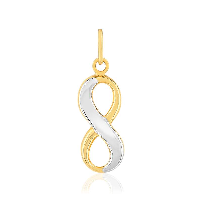 Pendentif or 375 2 tons, motif infini. - vue 1