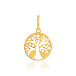 Pendentif or 375 jaune, motif arbre de vie - vue 1