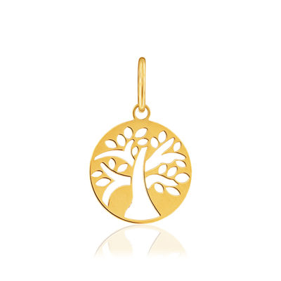 Pendentif or 375 jaune, motif arbre de vie - vue 1