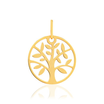 Pendentif or 375 jaune, motif arbre de vie.