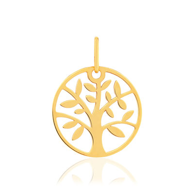 Pendentif or 375 jaune, motif arbre de vie. - vue 1