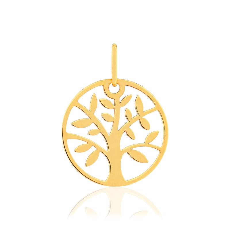 Pendentif or 375 jaune, motif arbre de vie. - vue 1