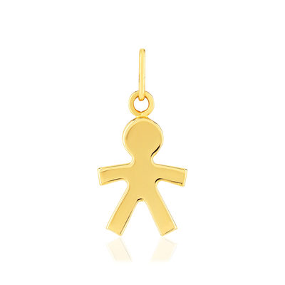 Pendentif or 375 jaune, motif garçon - vue 1