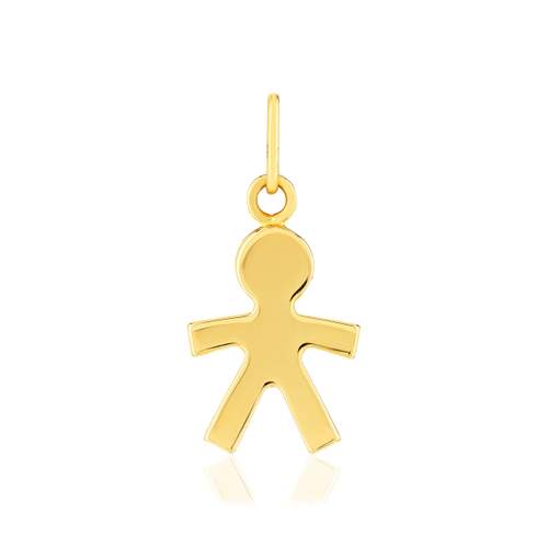 375 yellow gold pendant, boy motif