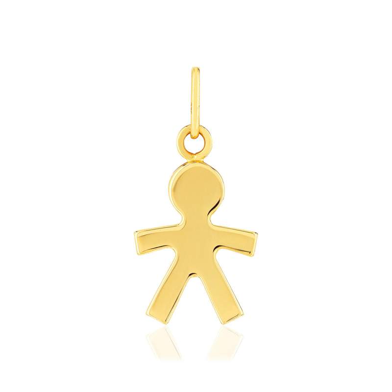 Pendentif or 375 jaune, motif garçon - vue 1