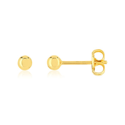 Gold earrings 375 yellow diam 3 mm